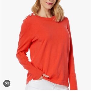 NWOT Lilly Pulitzer morgen sweater in ruby red with shoulder embellishment